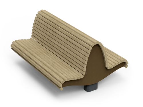 Govaplast Knokke Zitbank open met leuning