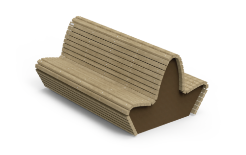 Govaplast Knokke Zitbank dicht met leuning