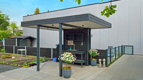 Buitenkeuken met douche