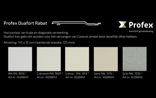 Duafort Rabat 125 mm x 10 mm - 6 meter - incl schroeven