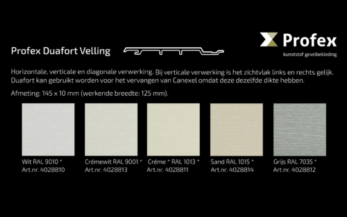 Duafort Velling 125 mm - 6 meter - incl schroeven