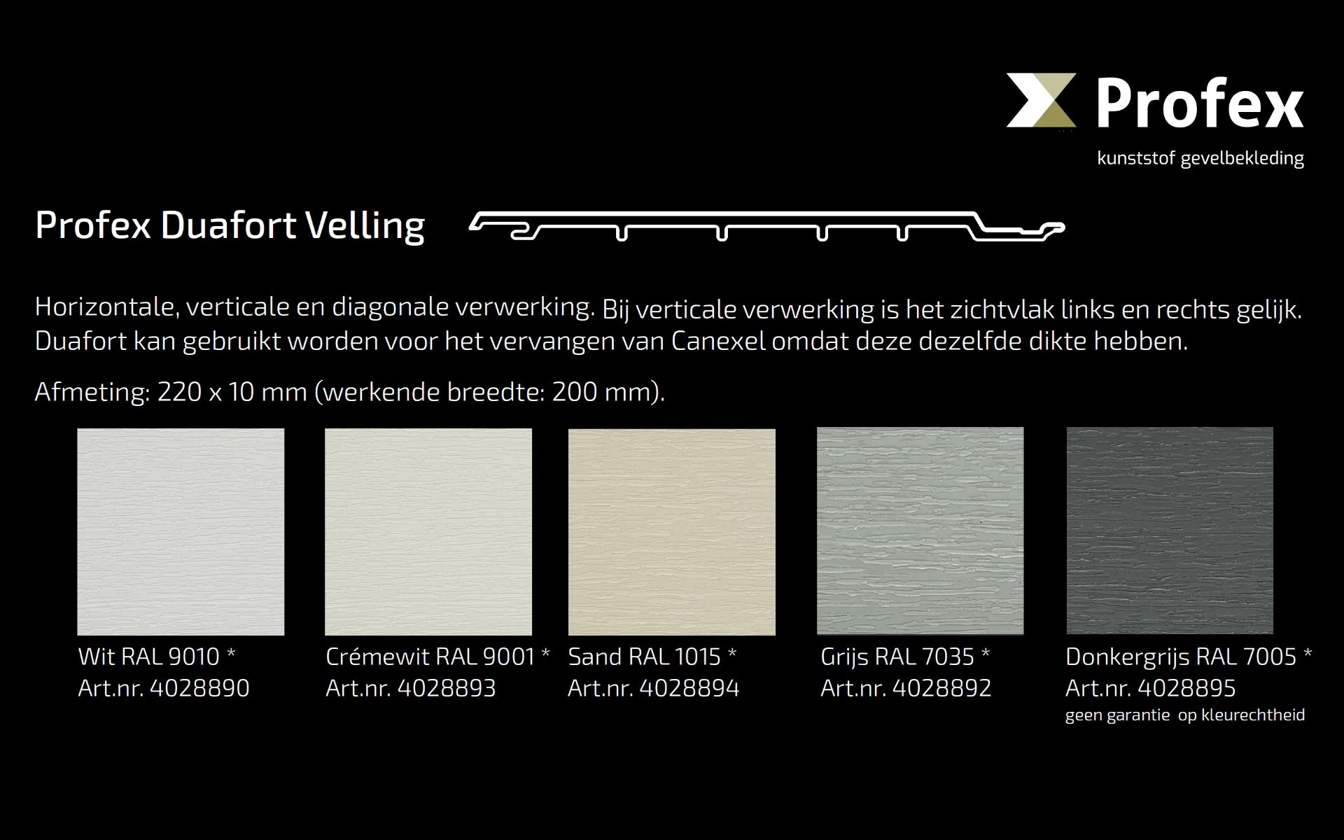 Profex Gevelbekleding Duafort Velling 200mm - 10mm - 6m - incl. schroeven - Afbeelding 8